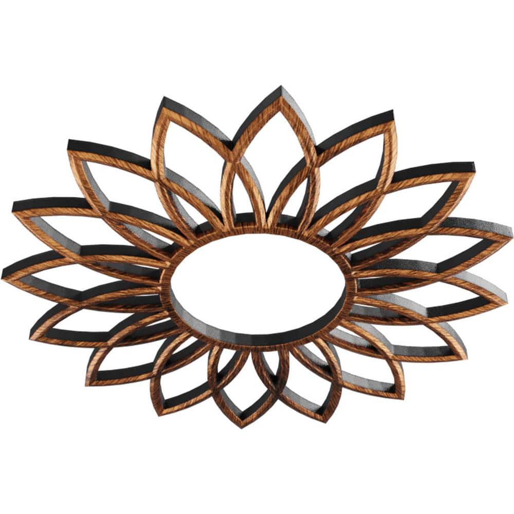 16" Antiqued Copper PVC Daisy Pierced Ceiling Medallion