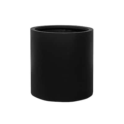 Vasesource Cambridge 16 in. x 16 in. x 16 in. Black Fiberstone Planter ...