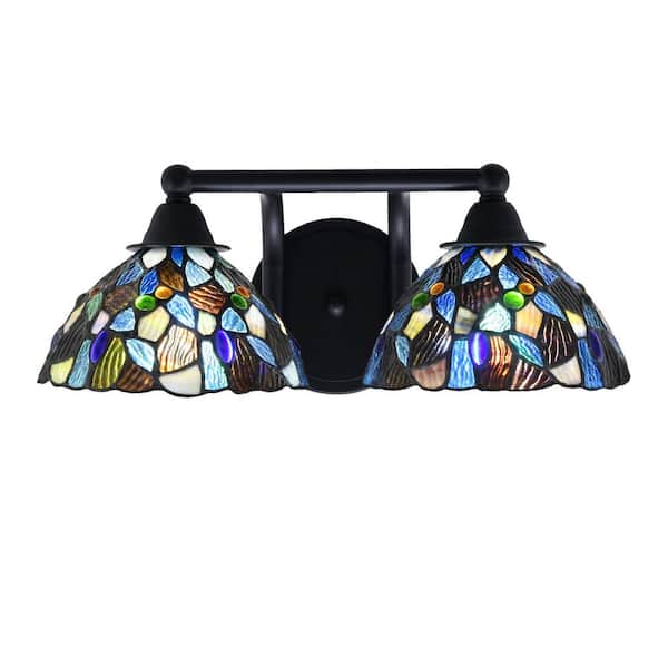 Unbranded Madison 8.75 in. 2-Light Matte Black Vanity Light