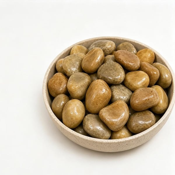38 lbs. Khaki Polished River Rocks, 2-3 in. Natural Decorative Pebbles for Landscaping, Vase Filler