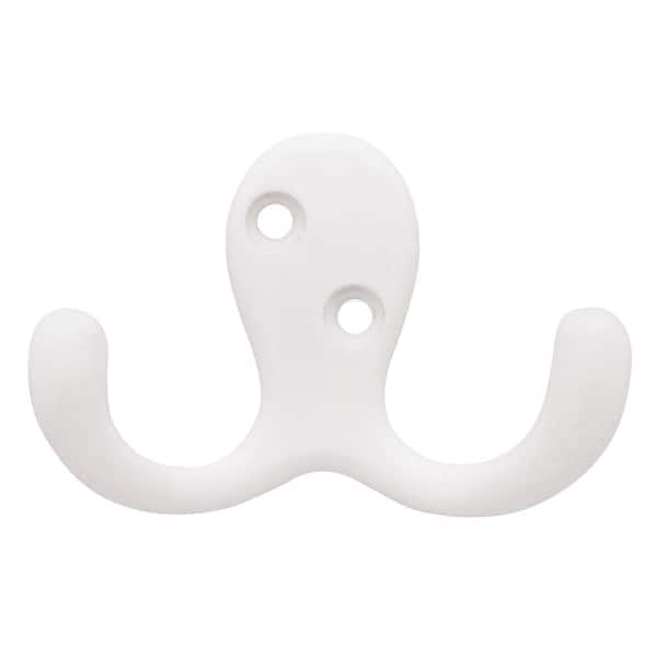 Liberty 1-13/16 in. White Double Wall Hook