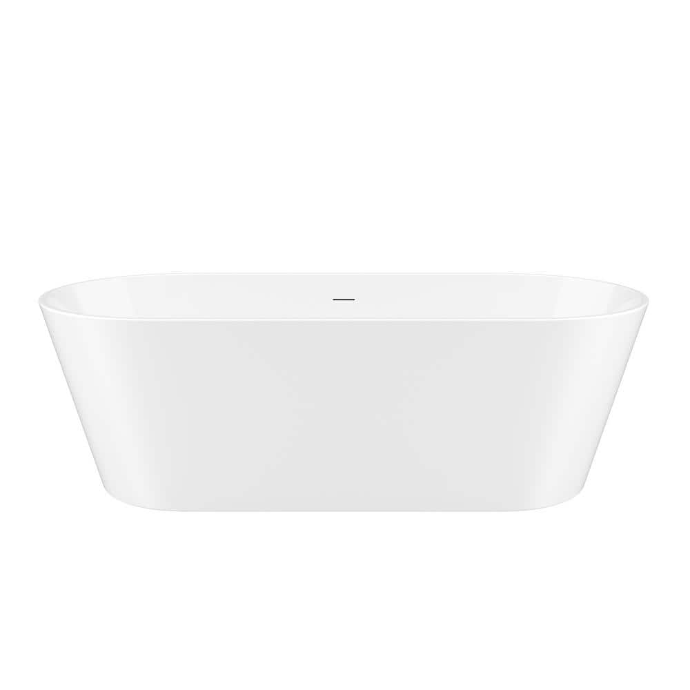 66.94 in. x 28.75 in. Freestanding Acrylic Soaking Bathtub Dual Ended with Integral Drain in Glossy White price history on PriceWatchPro