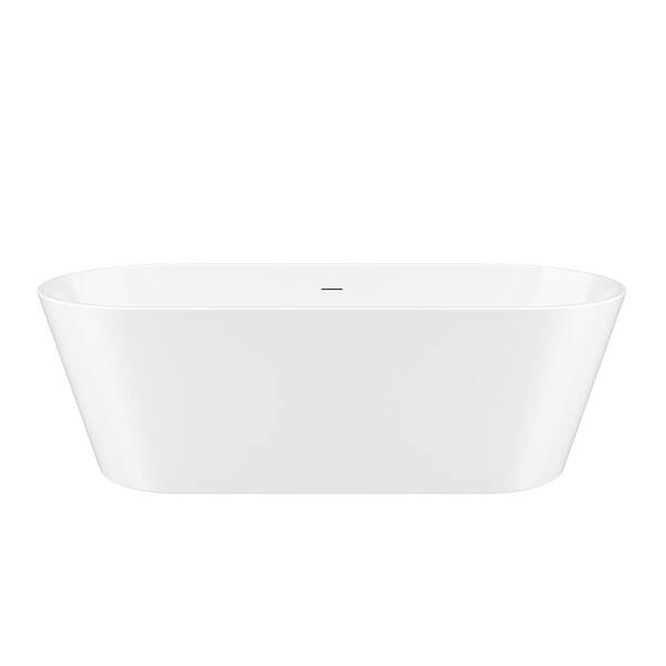 66.94 in. x 28.75 in. Freestanding Acrylic Soaking Bathtub Dual Ended with Integral Drain in Glossy White