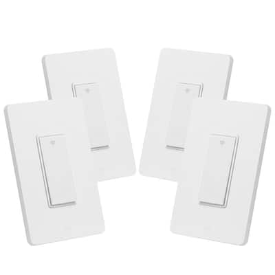 Tap Smart Wi-Fi Light Switch, White (4-Pack)