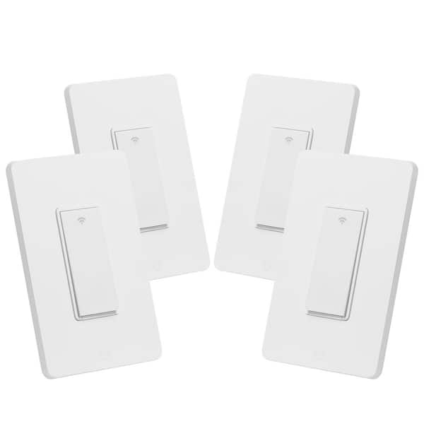 Geeni Tap Smart Wi-Fi Light Switch, White (4-Pack)