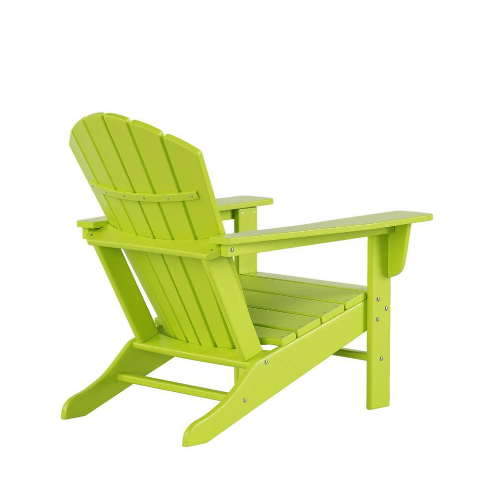 Lime Recycled Plastic Outdoor Adirondack Chair Set of 4