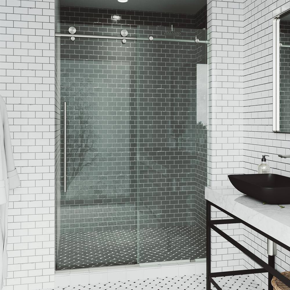 Elan E-Class 44-48" Frameless Sliding Shower Door with Clear Glass