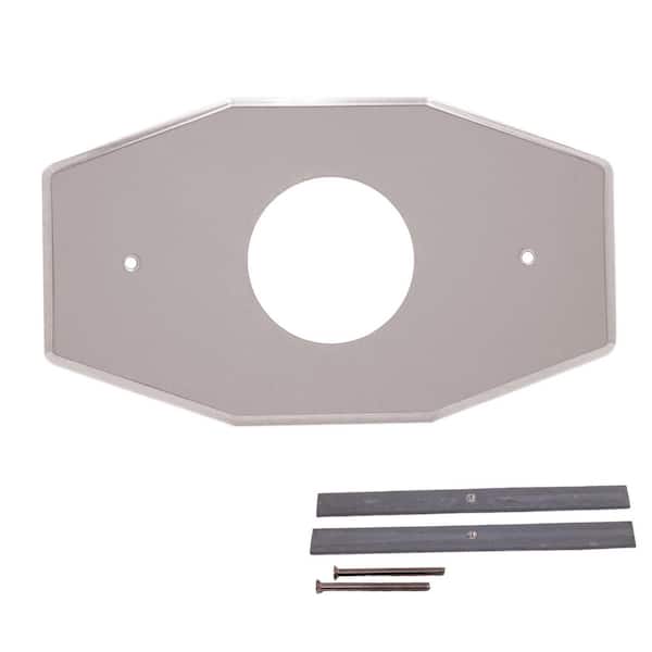One-Hole Remodel Cover Plate for Mixet Bathtub and Shower Valves, Polished Nickel