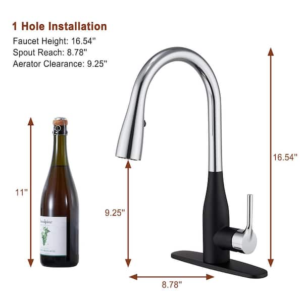 Kitchen Mixer Tap 360swivel, Modern High Arc Single Handle Spring Kitchen  Sink Faucet With Pull Out Spray Head2-modes Spray