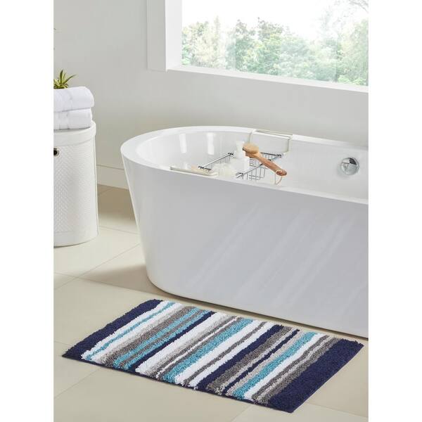 Ray Star 17 in. x 36 in. Gray PVC Foam Bathtub Mat Non-Slip Shower and Bath Mats