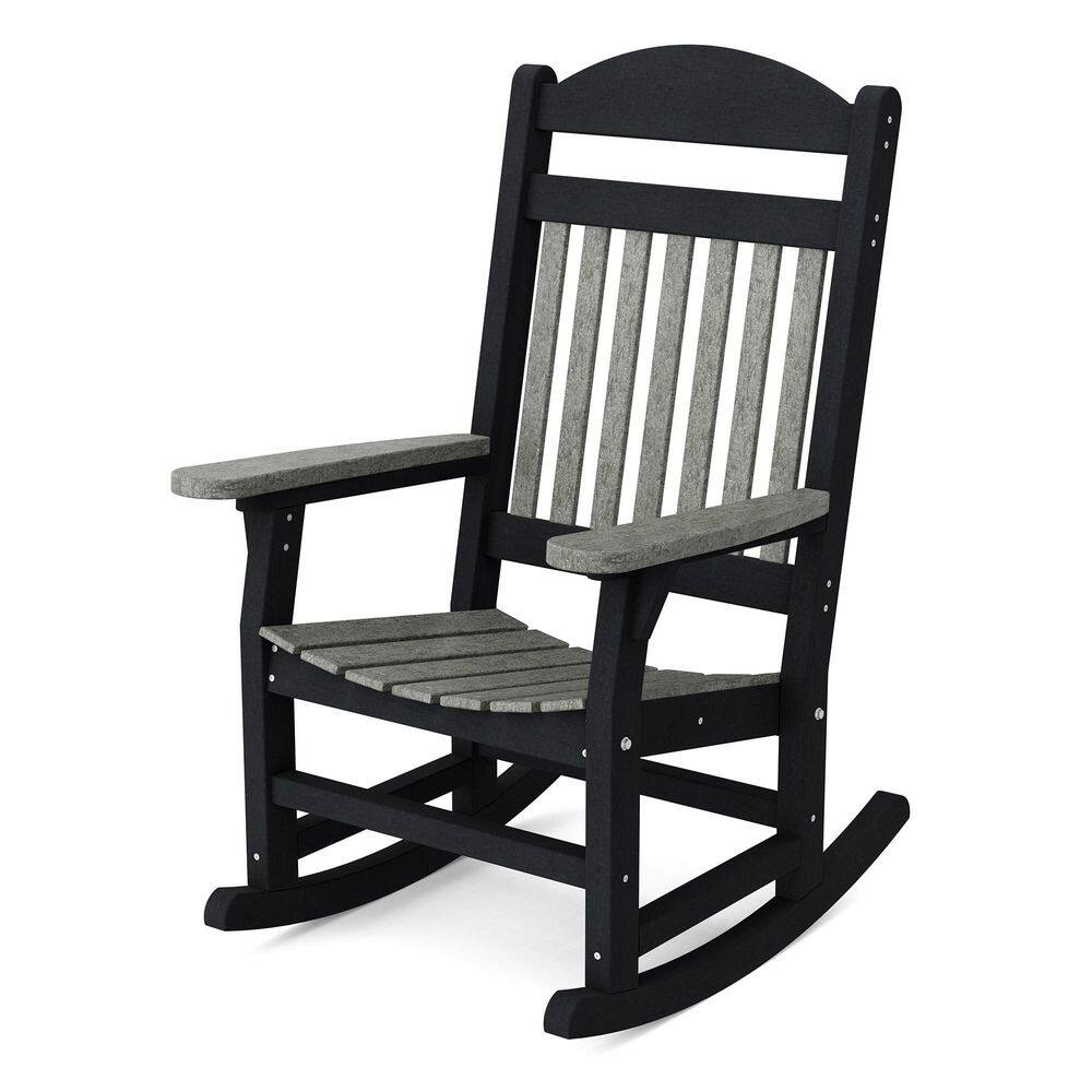 Heritage Dark Gray and Black Plastic Traditional Outdoor Rocking Chair price history on PriceWatchPro