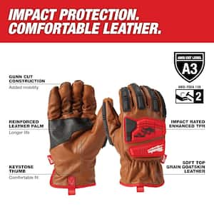 XX-Large Level 3 Cut Resistant Goatskin Leather Impact Gloves