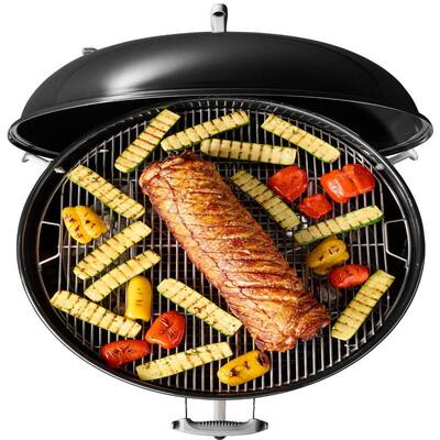 22 in. Original Kettle Premium Charcoal Grill in Black with Built-In Thermometer