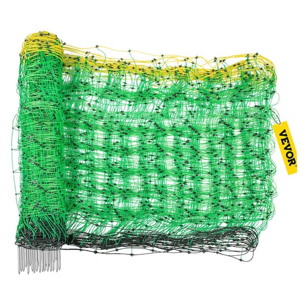 VEVOR 42.5 in. H x 164 ft. L Polywire Electric Fence Netting Net Fencing with 14 Posts Utility Portable Mesh for Farms