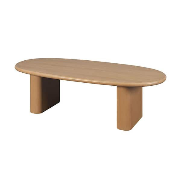 Sudzendf Brown MDF Oval Outdoor Side Table 1-Piece