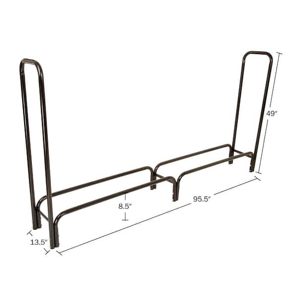 Pure Garden Firewood Log Rack, 4 ft. Steel, Black Pure Garden Firewood Log Rack, 4 ft. Steel, Black
