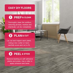 Take Home Sample - BaseCore 6 in. W x 12 in. L Greyscale Peel and Stick Luxury Vinyl Flooring