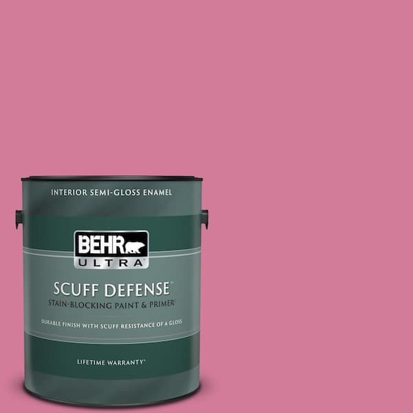 BEHR ULTRA 1 gal. #P130-5 Little Bow Pink Extra Durable Semi-Gloss Enamel Interior Paint & Primer