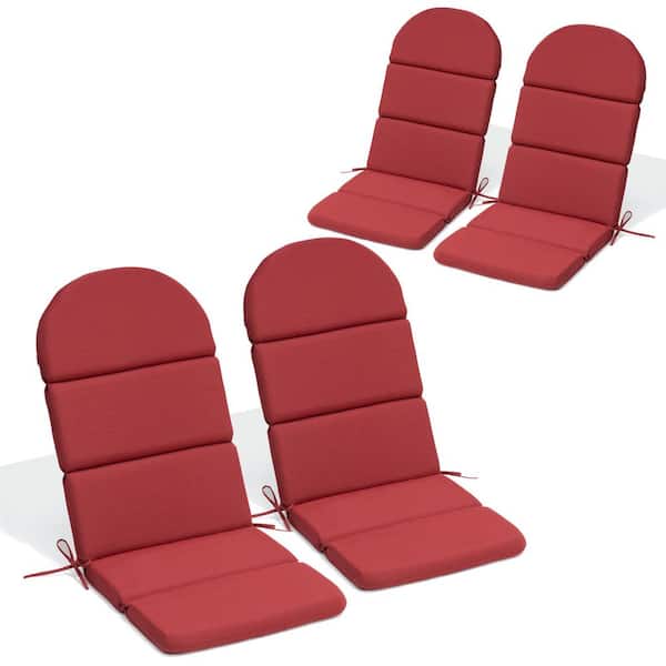 19.69 in. x 49.61 in. 4-Piece Outdoor Rocking Chair Cushions Patio Adirondack Chair Cushion in Chili