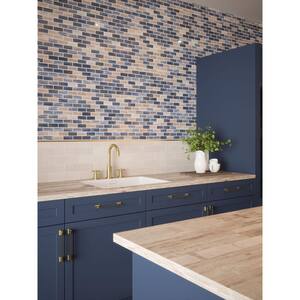 New Moon Blue 11.875 in. x 11.625 in. Interlocking Glossy Glass Mosaic Tile (0.958 sq. ft./Each)