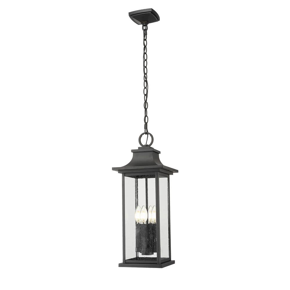 Tiberius 22.75 in. Weather Resistant Black4 Light Outdoor Chain Pendant Lig