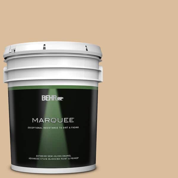 BEHR MARQUEE 5 gal. #BXC-40 Soft Wheat Semi-Gloss Enamel Exterior Paint & Primer