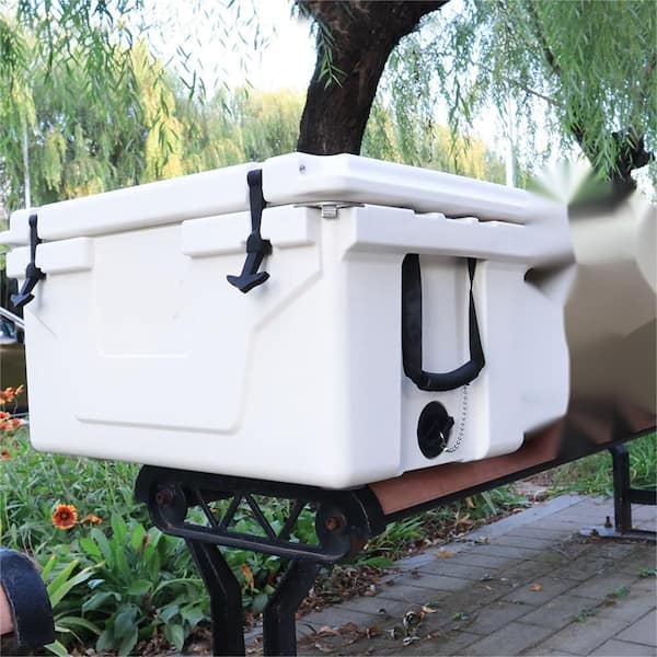 Outdoor Series. 65 qt. Portable Hot Cooler White Outdoor Camping Picnic Fishing Portable Cooler 29.50 in. White