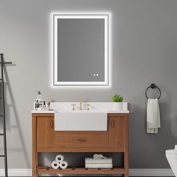 Miscool Anky 36 in. W x 28 in. H Rectangular Frameless LED Wall Mount Bathroom Vanity Mirror, Antifog Beauty Makeup Mirror