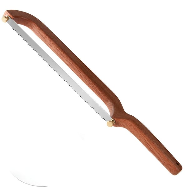 Anqtovp 10.6 in. Stainless Steel Partial Tang Serrated Edge Bread