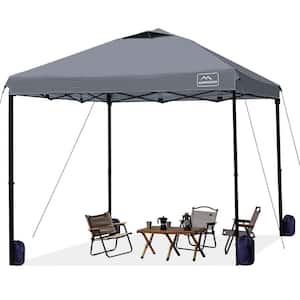 10x10 ft. Pop Up Commercial Canopy Tent - Waterproof  and  Portable Outdoor Shade with Adjustable Legs in Dark Grey