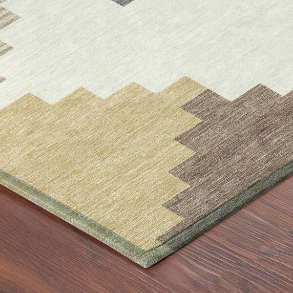 Chantille Machine Washable Indoor/Outdoor Abstract ACN2847 Ivory 5 ft. x 7 ft. 6 in. Area Rug