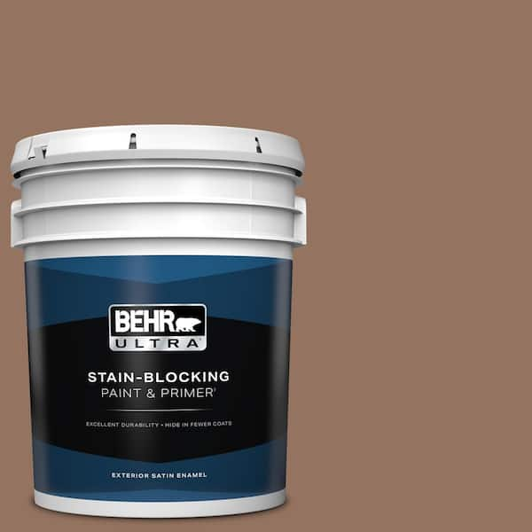 BEHR ULTRA 5 gal. #BXC-84 Corral Brown Satin Enamel Exterior Paint & Primer