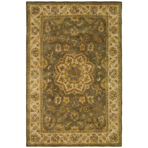 Heritage Green/Taupe 4 ft. x 6 ft. Border Area Rug
