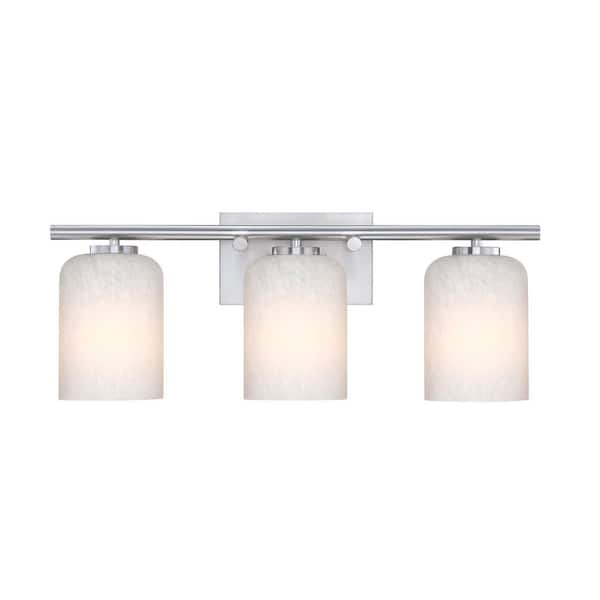 Bluestone Ridge 24 in. 3-Light Brushed Nickel Wall Vanity Light for Bathrooms