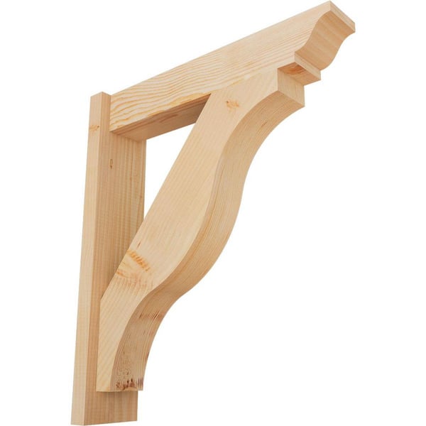 Ekena Millwork 6 in. x 28 in. x 24 in. Douglas Fir Fuston Traditional Smooth Outlooker