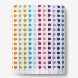 Spectrum White Geometric Cotton Bath Sheet