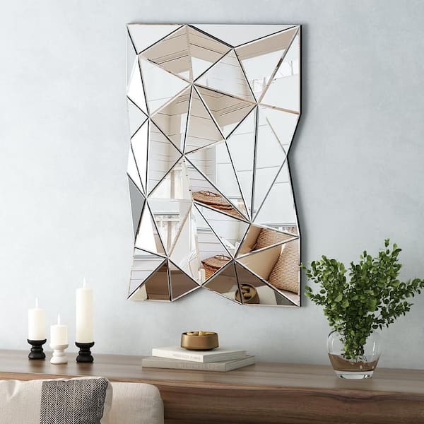 THKSHOUZ 23.6 in. W x 35.4 in. H Irregular Frameless Mirror