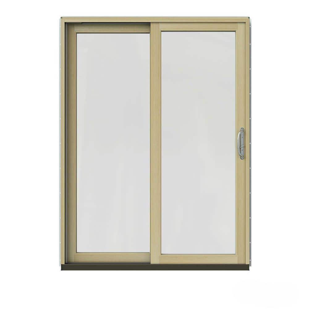 JELD-WEN 60 in. x 80 in. W-2500 Contemporary Bronze Clad Wood Left-Hand ...