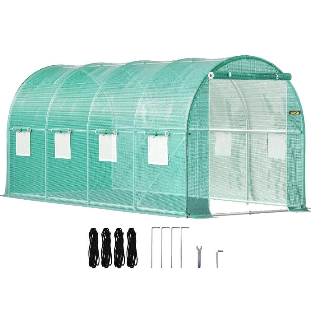 Walk-in Tunnel Greenhouse, 15 x 6.5 x 7 ft Portable Plant Hot House with Galvanized Steel Hoops, Green price history on PriceWatchPro
