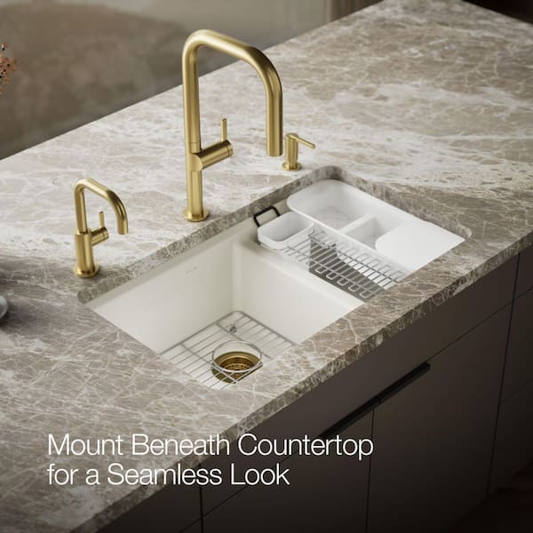 Riverby 33 in. Undermount Double Bowl Biscuit Cast Iron Kitchen Sink