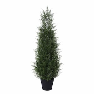 3 ft. Artificial Christmas Cedar Topiary Tree, Pre-Potted Plants for Indoor Outdoor Housewarming Gift Home Decor