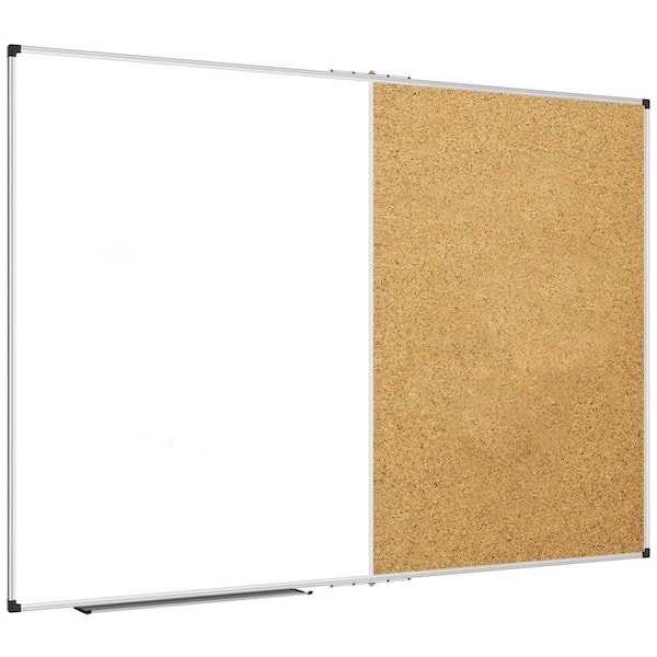 Extra Large 72x40 Inch Magnetic White Board and Corkboard Combo ...