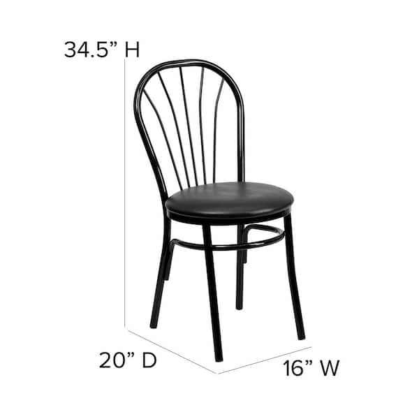 Flash Furniture Hercules Series Black Fan Back Metal Chair
