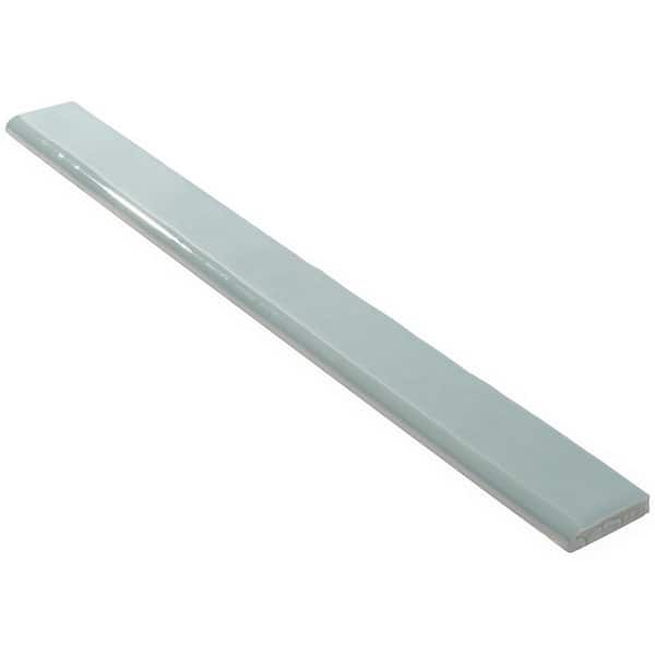 Nantucket Blue 2 in. x 20 in. Polished Ceramic Bullnose Tile