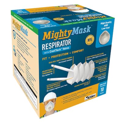 3D+ N95 Mighty Mask with CoolTech Valve (10-Pack)