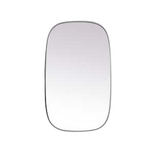 Simply Living 24 in. W x 40 in. H Oval Metal Framed Silver Mirror