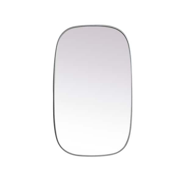 Unbranded Simply Living 24 in. W x 40 in. H Oval Metal Framed Silver Mirror