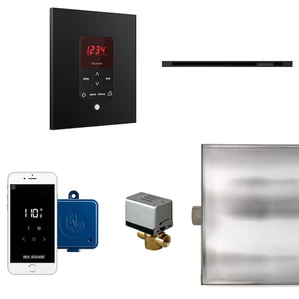 Mr. Steam Butler Linear Steam Generator Control Kit/Package Square in Matte Black
