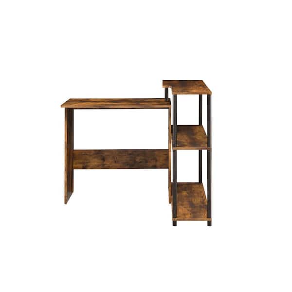 Acme Furniture Ievi 39 in. Rustic Oak and Black Writing Desk