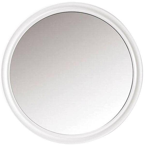 Home Decorators Collection Hudson 32 in. x 32 in. Round Framed Wall Mirror in White
